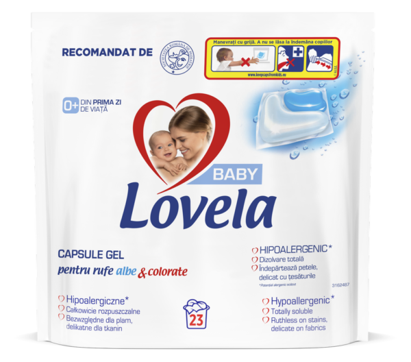 Detergent capsule Lovela Baby, pentru rufe albe & colorate, 23 spălări