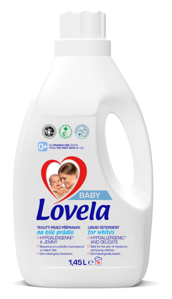 Detergent lichid Lovela Baby, pentru rufe albe, 1.45 L