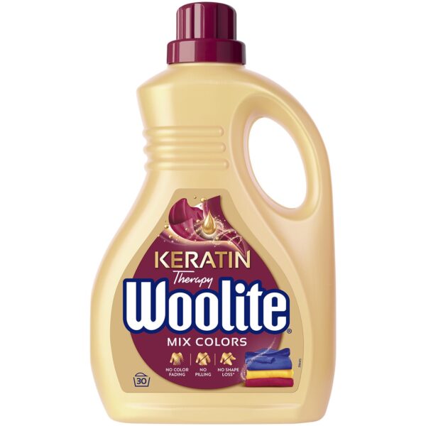 Detergent lichid Woolite Keratin rufe colorate, 1.8 l