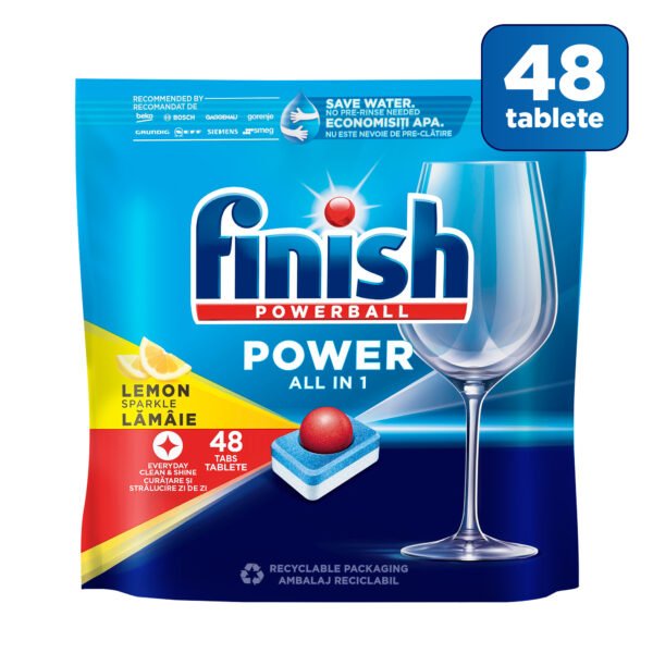 Finish Power Lemon detergent tablete pentru mașina de spălat vase, 48 spălări