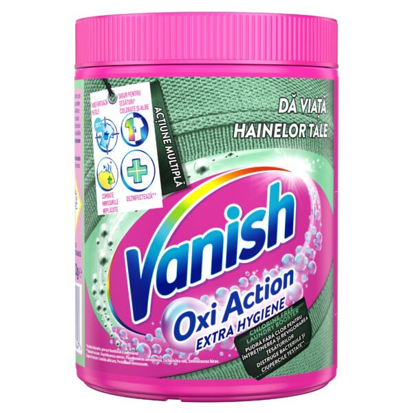 Pudra pentru indepartarea petelor & dezinfectarea hainelor Vanish Extra Hygiene, 423 g