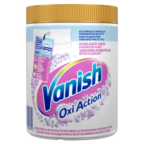 Pudra pentru indepartarea petelor pentru haine albe Vanish Oxi Action, 846 g