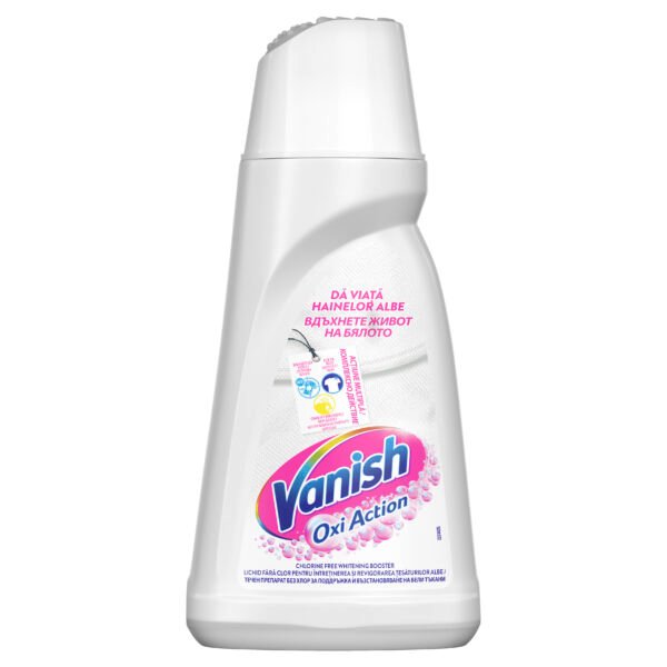 Solutie pentru indepartarea petelor pentru haine albe Vanish Oxi Action, 1 L