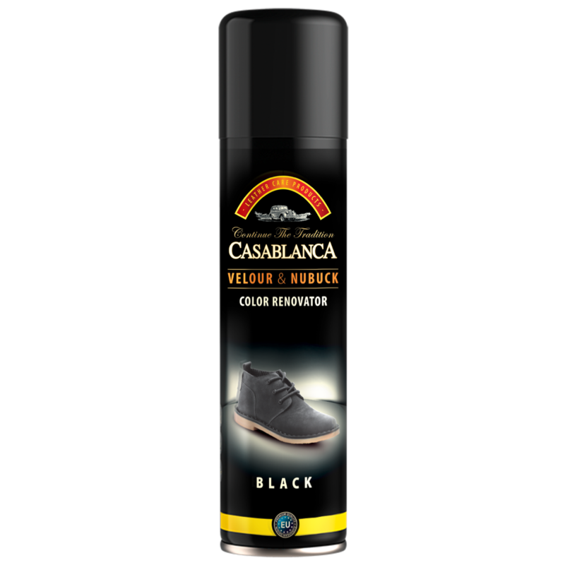 Spray pentru Restaurarea Culorii Casablanca Piele Nabuc, Negru, 200 ml